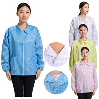 แจ็กเก็ตซิปปิดฝุ่นและป้องกันสถิตไฟฟ้าขนาด 5 มม. สำหรับเสื้อผ…