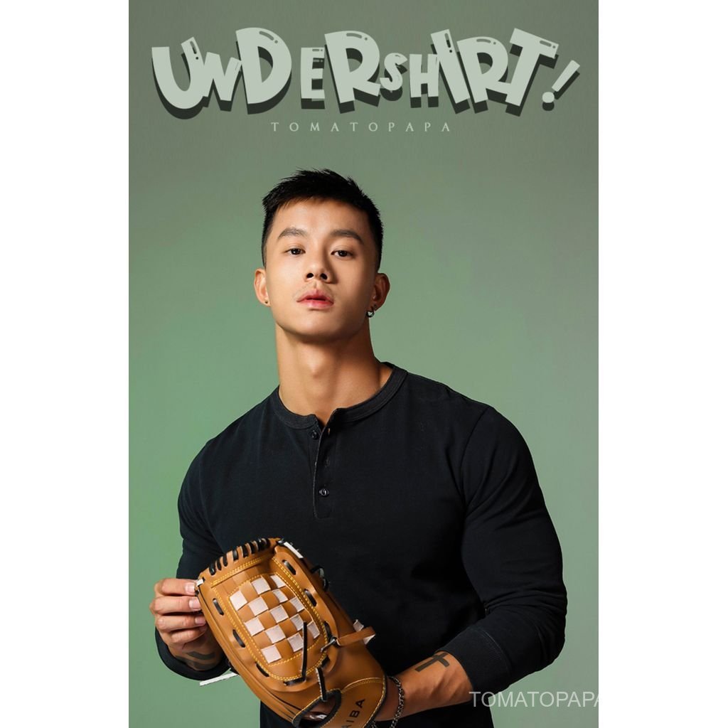 TOMATOPAPA เสื้อยืดแขนยาวคอ Henley สไตล์ยุโรปและอเมริกันสำหรับใส่เป็นเสื้อ outerwear ทรงกระชับ สีเรียบทึบ — صورة 7