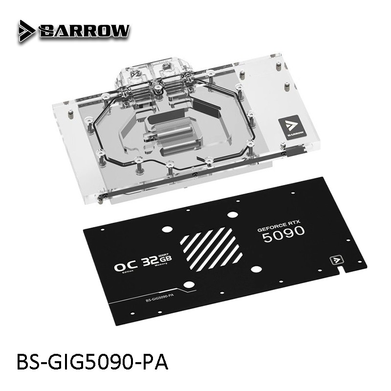 Barrow ครอบคลุมเต็มรูปแบบ GPU Water Block สําหรับ GIGABYTE AORUS RTX 5090 MASTER / GAMING OC / WINDF