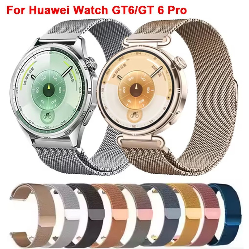 ห่วงโลหะสําหรับ Huawei นาฬิกา GT6 46/41 มม.โลหะสร้อยข้อมือแม่เหล็กสําหรับ Huawei GT6 GT6Pro GT5 GT5Pro GT4 GT3 GT2 ผู้ชายผู้หญิงนาฬิกา Band