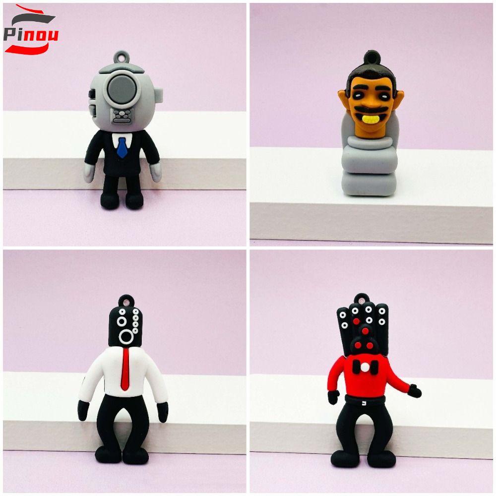 PINOU อะนิเมะห้องน้ํา Man พวงกุญแจ, Skibidi ห้องน้ํา PVC Skibidi Bop พวงกุญแจ, Key แหวน Skibidi Bop 