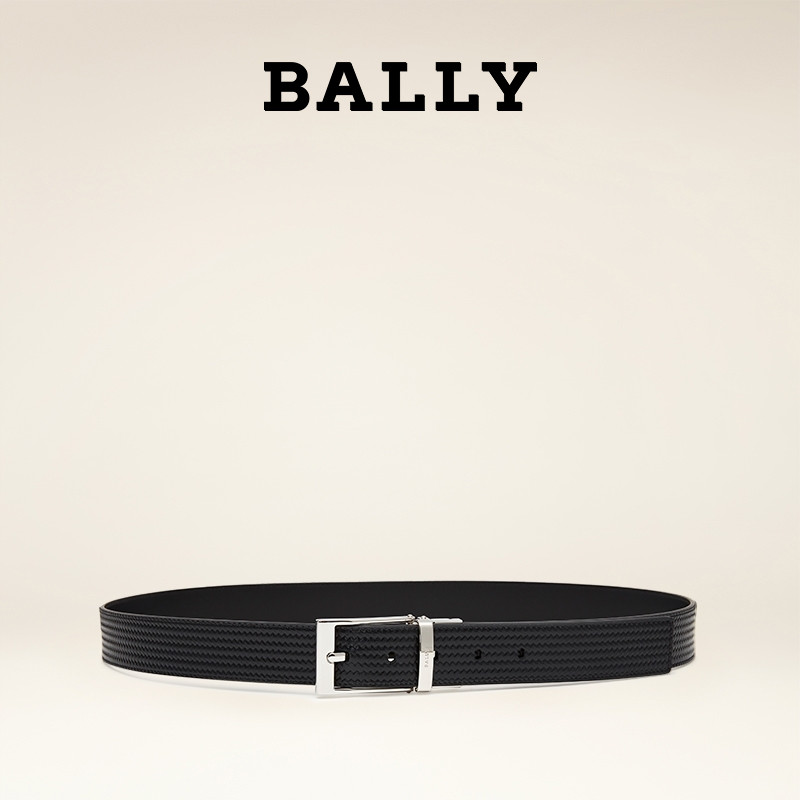 เข็มขัดหนังผู้ชายสีดำ BALLY - ของขวัญคริสต์มาส