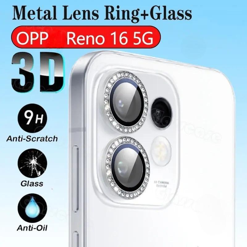 ส่งจากกทม. 2วง แหวนกันรอยกล้อง เพชร สำหรับ OPPO Reno16 5G Reno16F 16Pro  แหวนป้องกันกล้องโลหะ สวย กระจกกันรอยเลนส์กล้อง