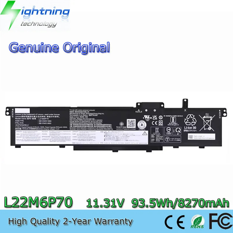 L22M6P70 แบตเตอรี่แล็ปท็อป 93.5Wh 8270mAh 11.31V สําหรับ Lenovo ThinkPad P16 Gen 1 2 P14s Gen 5 L21L