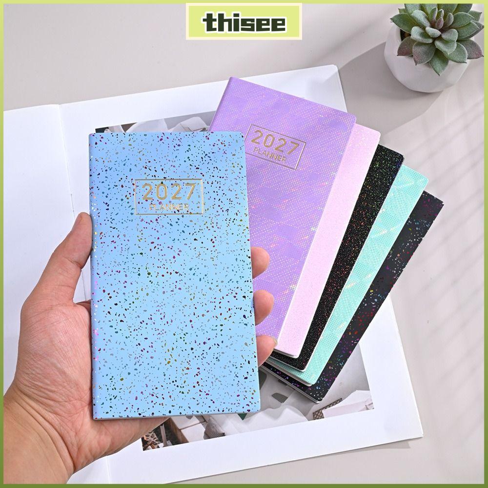THISEPH A6 Planner Notebook, 2027 Portable 2027 Planner, Portable Multicolor Lined Weekly Planner หน