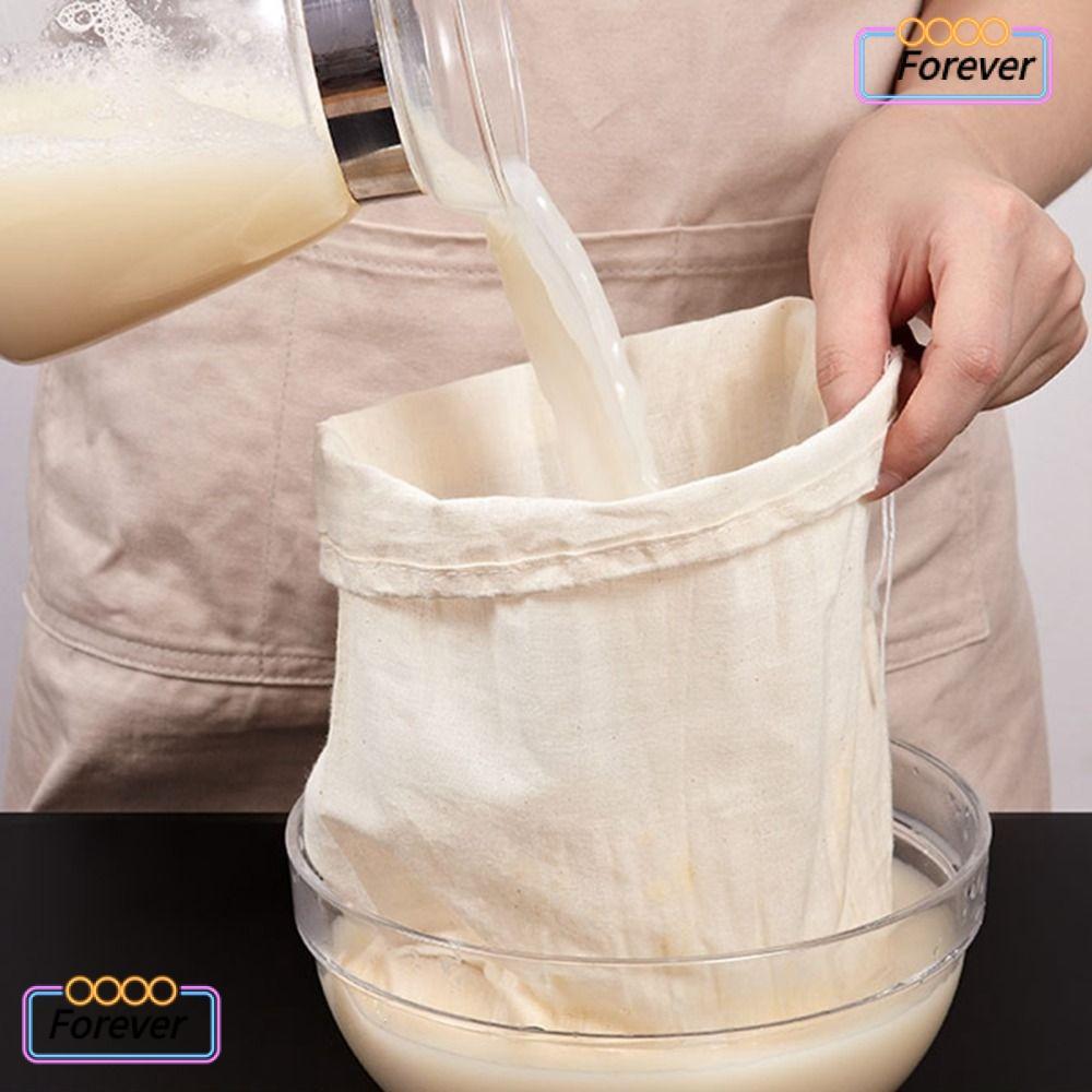 FOREVER ผ้าชีส, ถุงกรองความเครียดแบบใช้ซ้ําได้, ชาโยเกิร์ตกาแฟ ถุงผ้าชีสแบบพกพา ถุงนมถั่ว