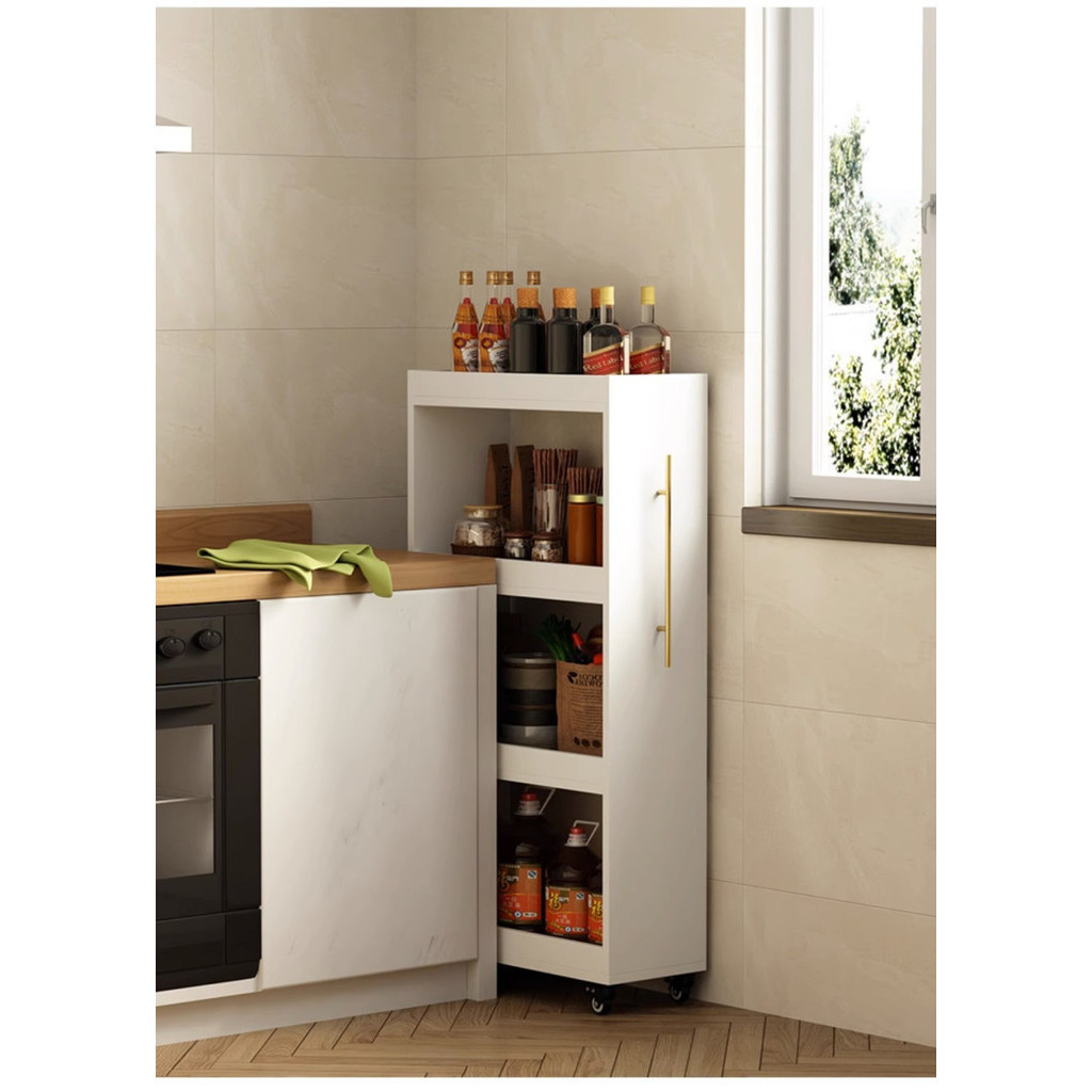 Slim Gap Storage Rack สำหรับตู้ครัว Pull-Out แคบด้านข้างตู้ตู้เย็นด้านข้าง Storage Rack