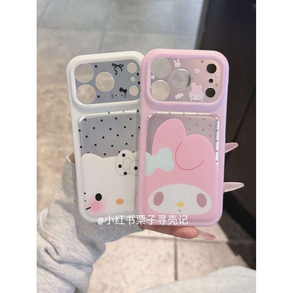 กระต่ายรองพื้นเหมาะสําหรับเคสโทรศัพท์มือถือ iPhone17, Apple 16promax ใหม่ 15pro ผู้หญิง 13 เคสป้องกัน 14 17promax 16pro 14promax 15promax