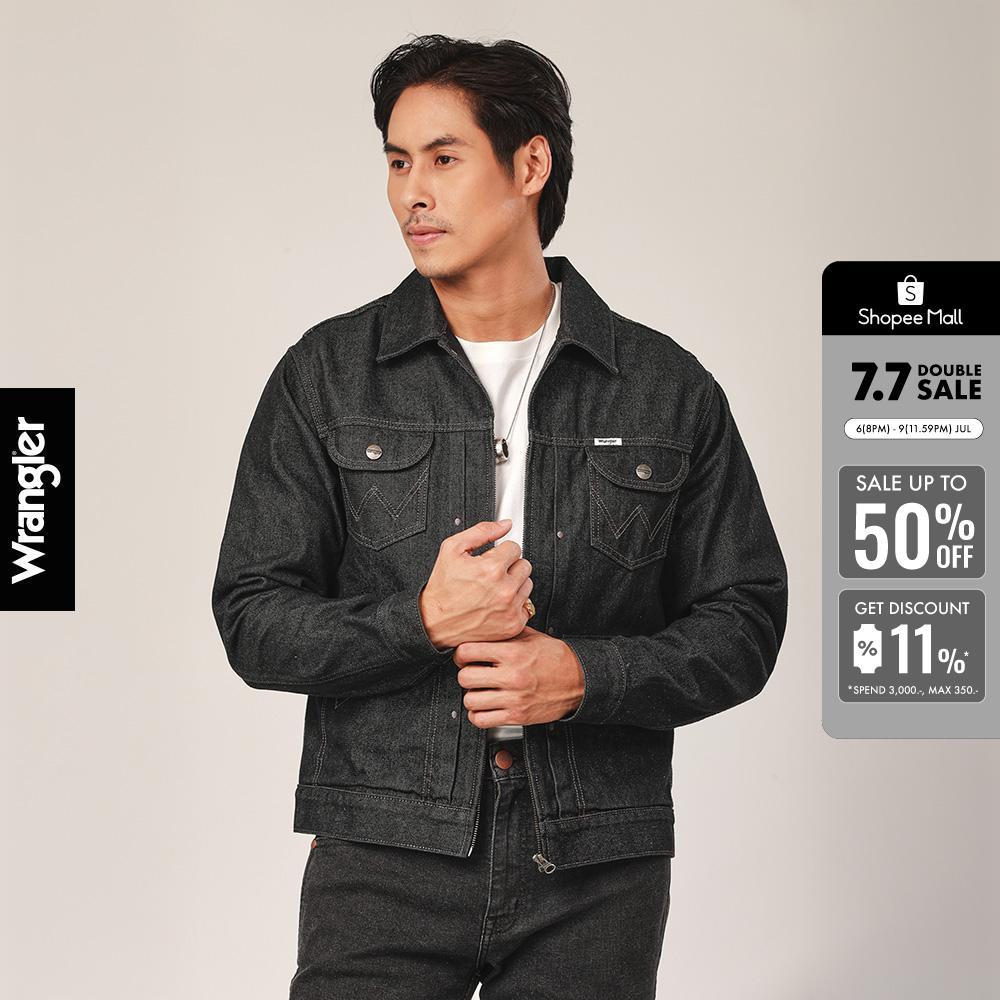 WRANGLER เสื้อแจ็กเก็ตผู้ชาย คอลเลคชั่น Biker Look รุ่น WR F325MJKTN01 สีดำ