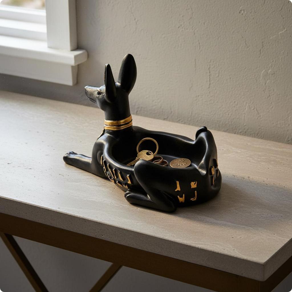 [arutoxalc] ถาดรูปปั้น Anubis ตกแต่งจานรูปปั้น Anubis Multifunctional Dog-Headed Figure Organizer สํ