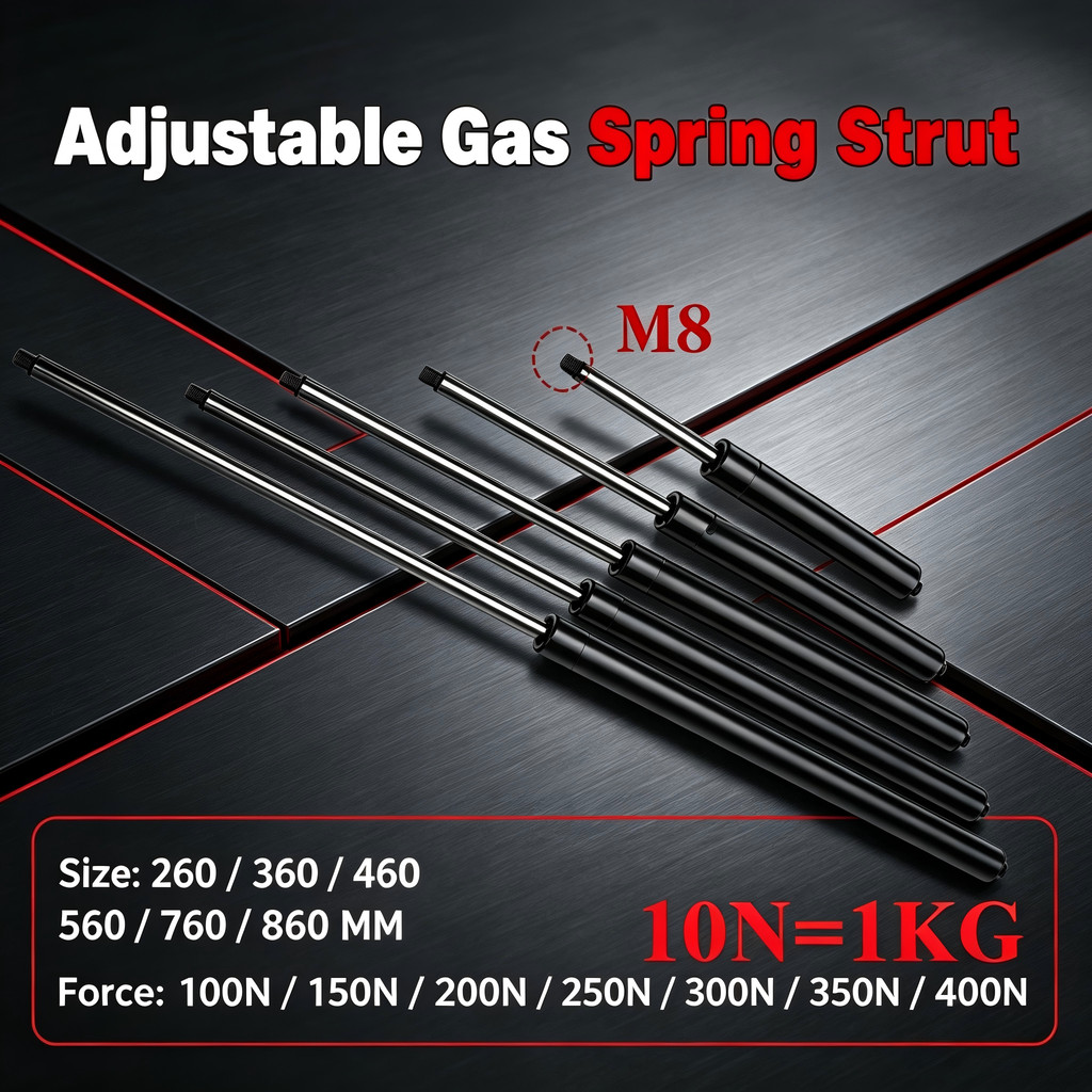 M8 สปริงแก๊ส Strut 1PC 100N-400N 260-860 มม.สําหรับตู้ท้ายฝากระโปรง