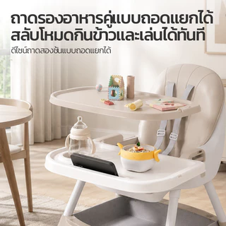 Disney เก้าอี้กินข้าวเด็ก มัลติฟังก์ชัน เก้าอี้รับประทานอาหาร ปรับความสูงได้ พับเก็บได้