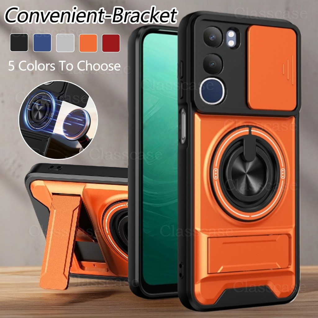 ปลอกสําหรับ Vivo Y31 Y21d VivoY31 Y 31 VivoY21d Y 21d Y21 d 4G 5G 2025 เคสโทรศัพท์หมุนได้แหวนแม่เหล็