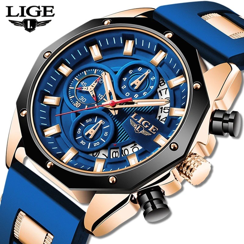 G Checked Style Hot Watch lige มัลติฟังก์ชั่นกีฬา Cross-Border นาฬิกากันน้ํา lige