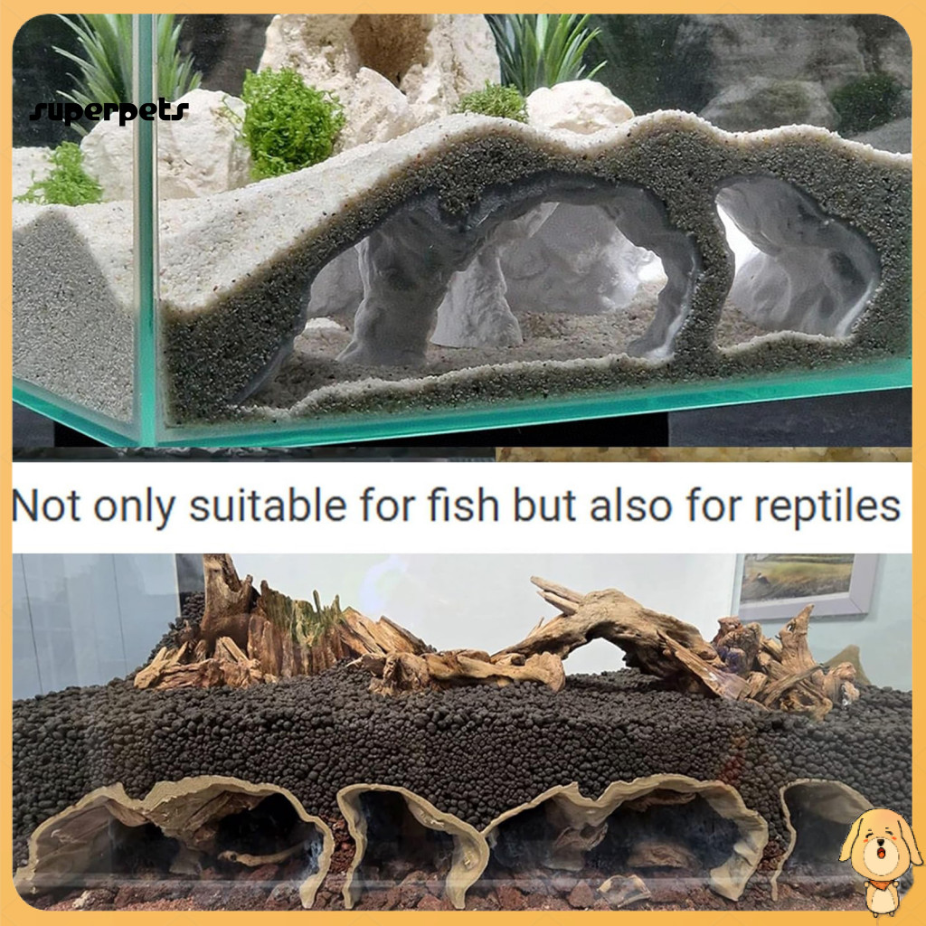 3d พิมพ์ปลา Hideout อุโมงค์ธรรมชาติ Aquarium Cave สําหรับ Pleco Cichlid Clown Loach - ภายใต้กรวด She
