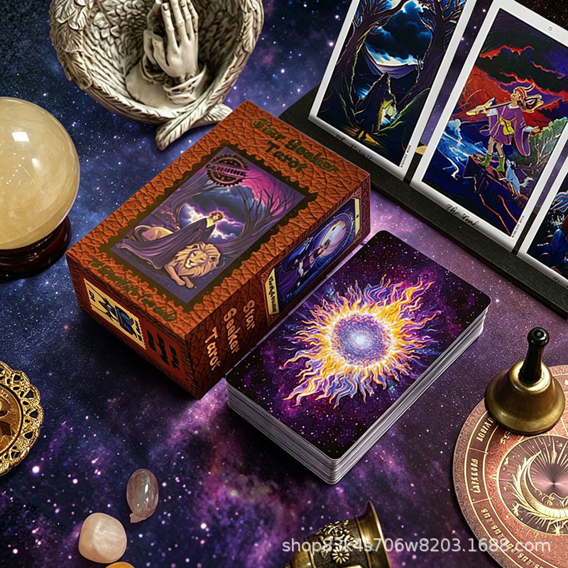 การ์ด Katatarot การ์ดทัวร์ภาษาอังกฤษ Solitaire การ์ด Gilding ของแท้ตาราง Angel Tour E78R