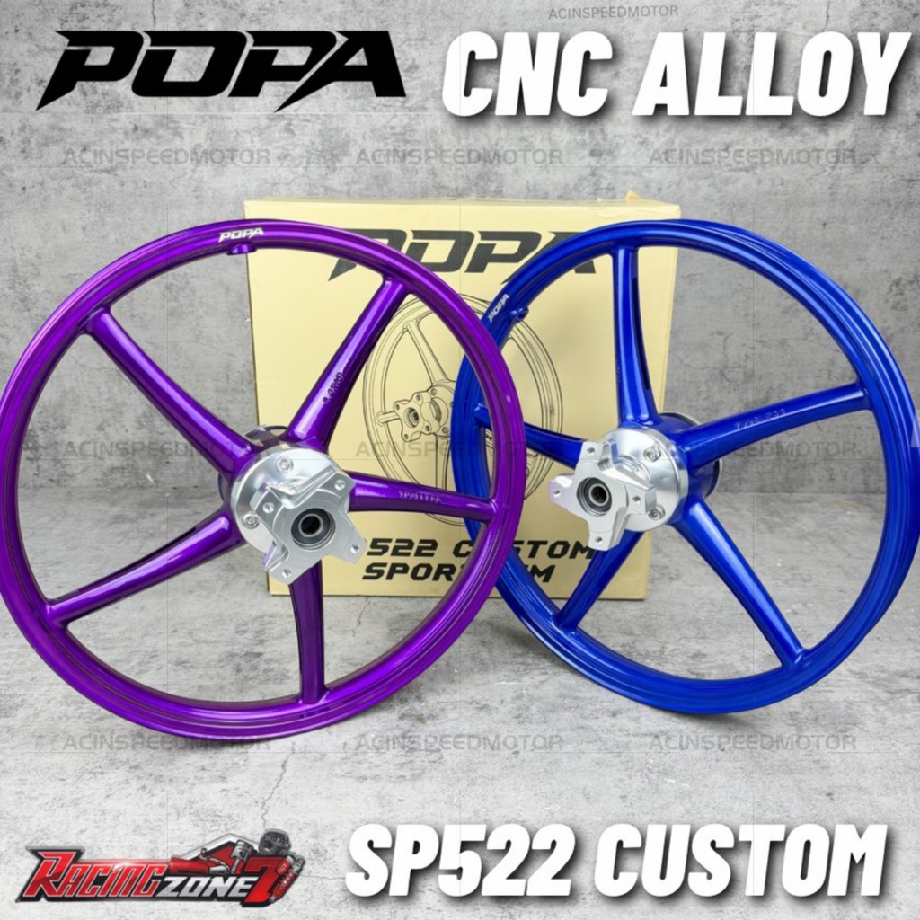 POPA SP522 CUSTOM HUB RIM 1.4/1.4x17 Y15ZR Y16/ SP522 CUSTOM HUB สีม่วง Merah สีเขียว Biru/ SP522 CU