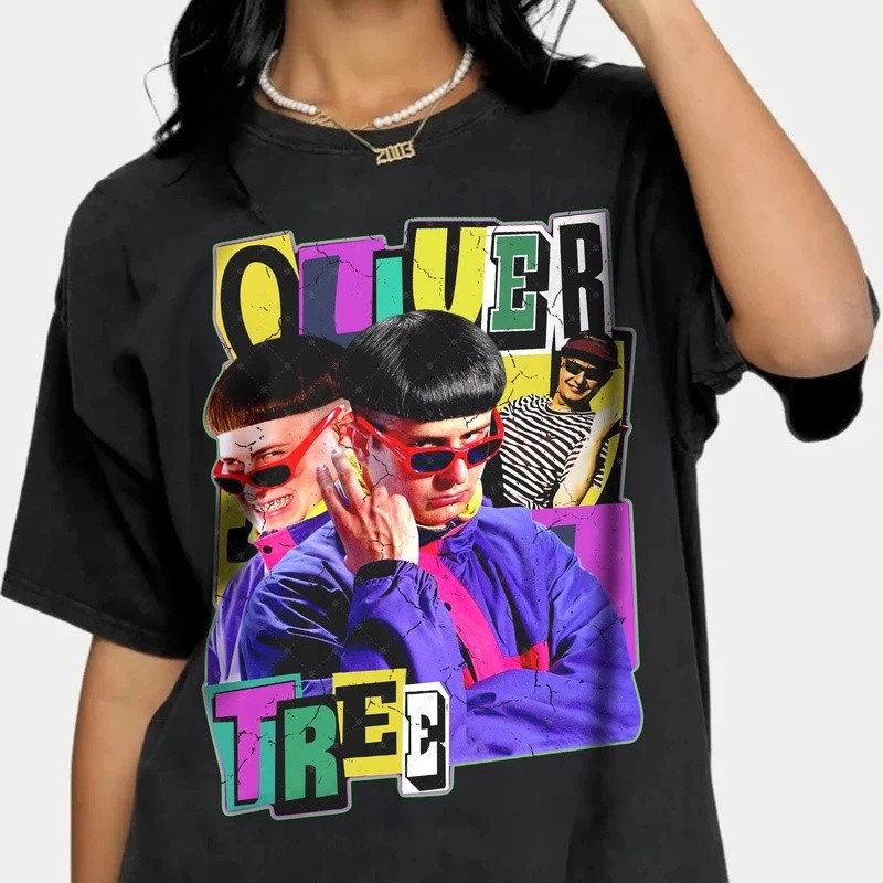 เสื้อยืดโอเวอร์ไซส์ลายกราฟิกวินเทจย้อนยุค Oliver Tree รุ่นใหม่ 2026 ผ้าฝ้าย 100% แฟชั่นสตรีทแวร์สำหรับผู้ชาย