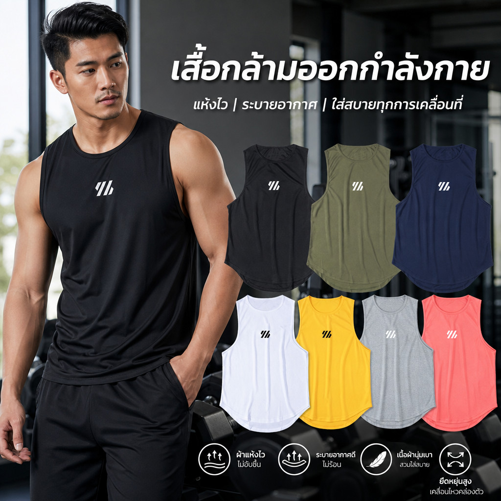 เสื้อกั๊กผู้ชายแขนกุด สไตล์หลวมสบาย ไซส์ M-4XL ส่งเร็วจากไทย 2025(FM)