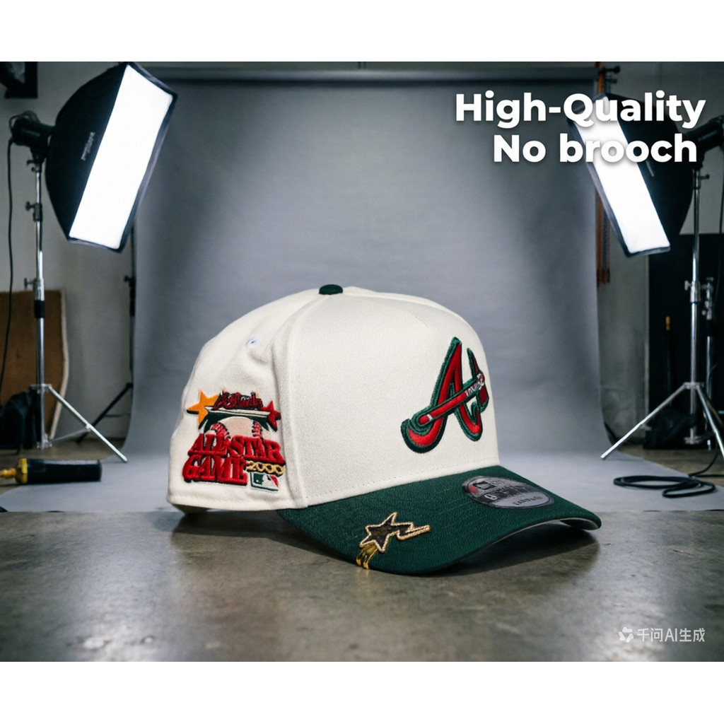 ใหม่กรกฎาคม CollectionAA-Major League BaseballNEW ERA 9FIFTY A-FRAME CHROME/FOREST GREEN ATLANTA BRA