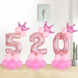 [ส่งด่วน] ลูกโป่ง ชุดตัวเลขตั้งได้ ขนาด 115 cm มีหลายสี ฟ้า ชมพู Rose gold ทอง เงิน รุ้ง