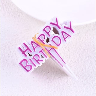 (เเพค 100 อัน) ป้ายปักเค้ก ป้ายปักเค้กพลาสติก ป้าย happy birthday hbd ขนาดเล็ก
