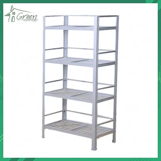 A1244 ชั้นอลูมิเนียมคว่ำจาน 4 ชั้น อเนกประสงค์ เก็บของในห้องครัว อลูมิเนียม ไม่เป็นสนิม (ขนาดใหญ่)