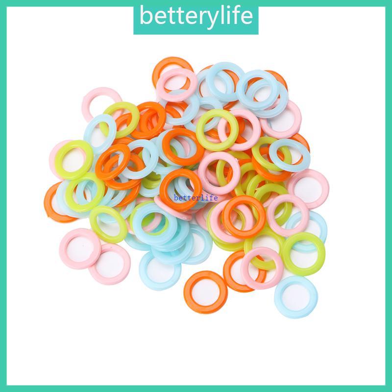 BTF 100 ชิ้น DIY โครเชต์แหวนวงกลมตะขอพลาสติกหัตถกรรมเครื่องมือสําหรับกระเป๋าถือรถสําหรับที่นั่ง
