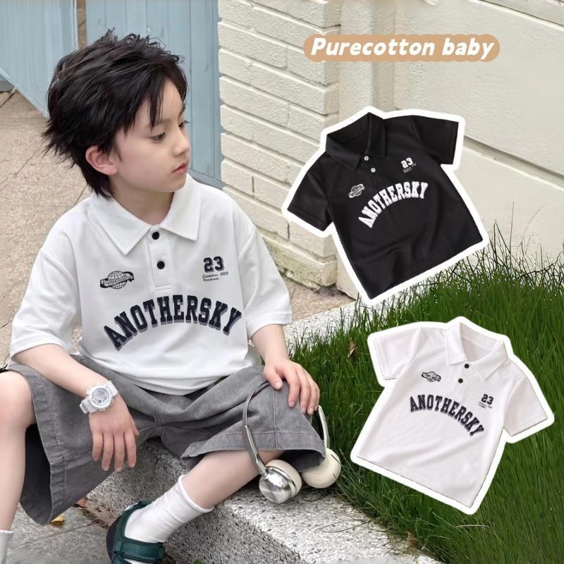 เสื้อโปโลแขนสั้นสำหรับเด็กผู้ชาย สไตล์เกาหลี อเนกประสงค์ ทันสมัย ​​ลำลอง น้ำหนักเบา ระบายอากาศได้ดี สปอร์ต