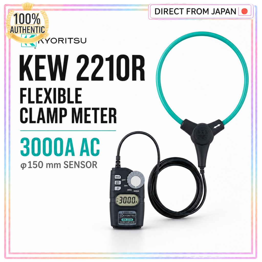 KYORITSU KEW 2210R True RMS Flexible AC Clamp Meter 3000A Large Sensor