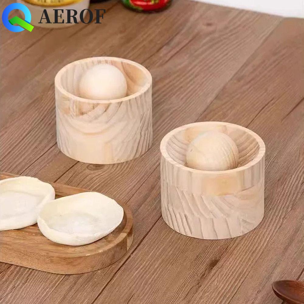 AEROF Dumpling Wrapper,ทําแม่พิมพ์ Quick Easy Dumplings Skin Presser,ปฏิบัติ DIY ไม้ Rolling Out Dough Press เครื่องมือในครัวเรือน