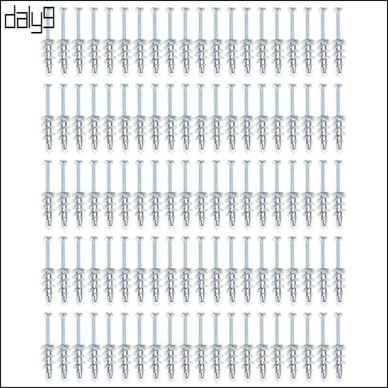 Dal 100pcsWall Anchors ชุดสกรู ชุดยึด Drywall สําหรับยึดที่ปลอดภัยใน Drywall