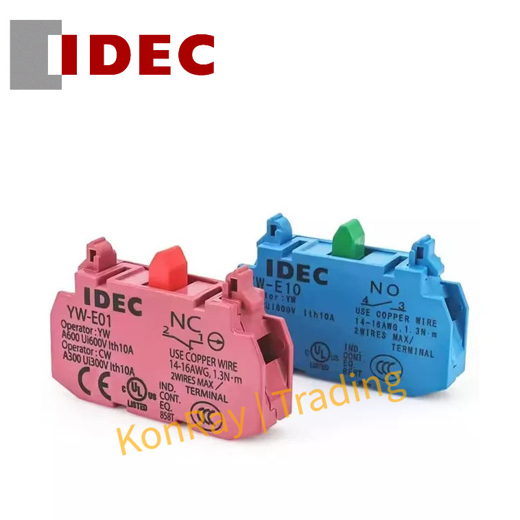 IDEC สวิตช์หยุดฉุกเฉิน Contact YW-E01 YW-E10 YW-EW02 YW-EW20 HW-C01 HW-C10 HW-U01 HW-U10 ปุ่ม