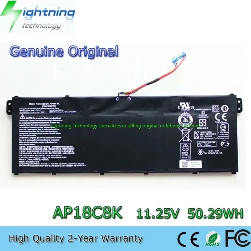 2025 ปี AP18C8K 11.25V 50.29Wh แบตเตอรี่โน๊ตบุ๊คสําหรับ Acer Chromebook Aspire Spin CP713-2W 5 slim 