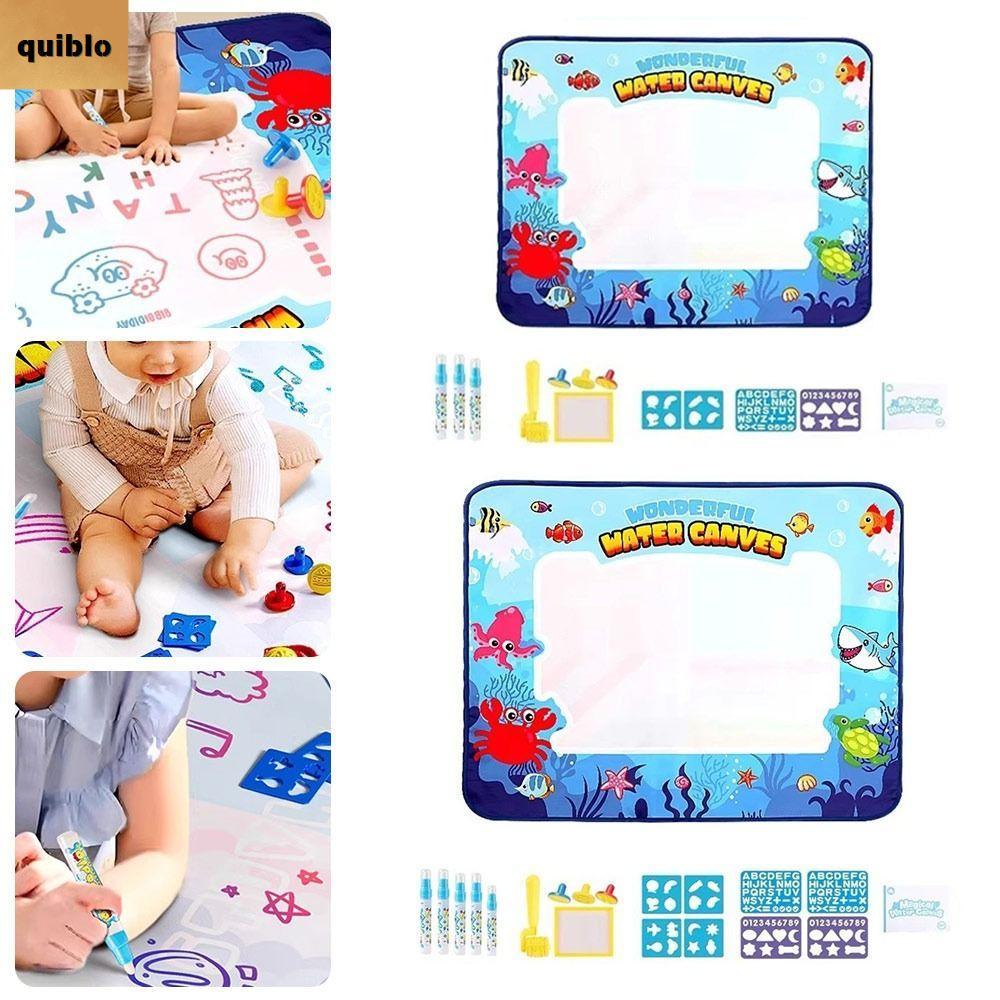QUIBLO Magic Water Canvas, Washable Repedly Doodle Graffiti Drawing Board, Canvas Drawing Mat