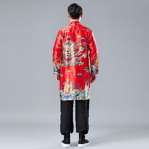 男中长款休闲开衫外套新款风衣服龙云图书เสื้อสเวตเตอร์ถักลําลองความยาวกลางของผู้ชาย Guofeng Coatosdd999.myosdd999my202607