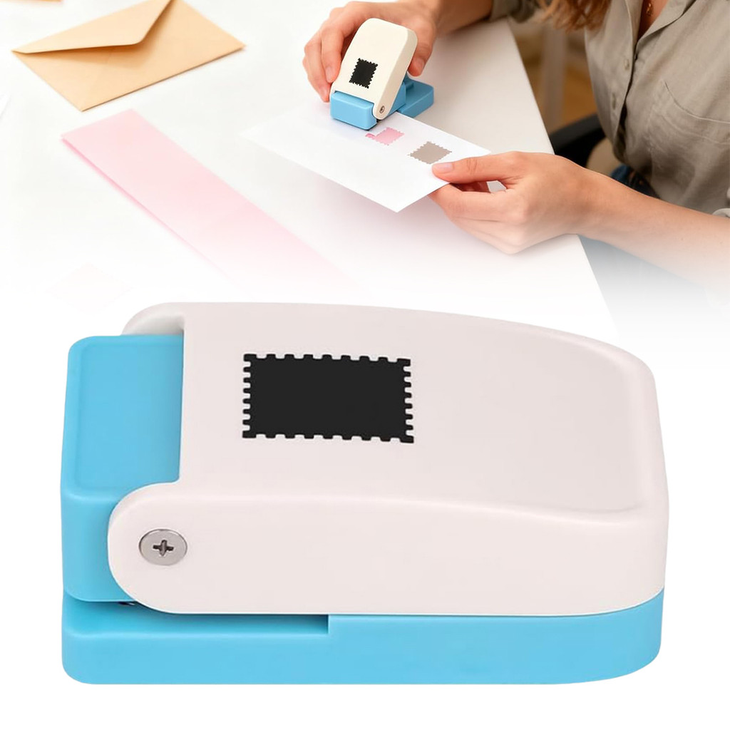 IlislandRectangle ไปรษณีย์แสตมป์ Punch Lever Action Craft Punch สําหรับกระดาษ Crafting Scrapbooking 