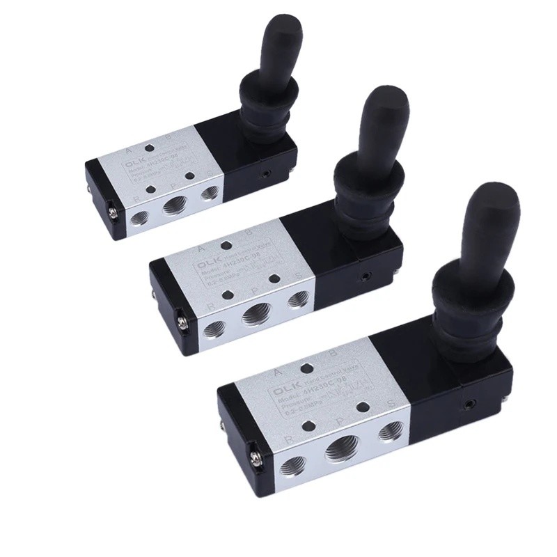 4H230C/E-06/08 4HA230C/E-06/08 1/8" 1/4 "2 ตําแหน่ง 5 พอร์ตคู่มือ 5 Way Pneumatic Air Valve Hand Lev