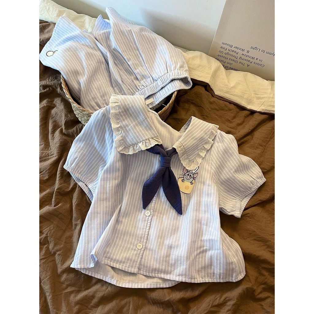 2026 Pure Sweet Fun Chef Mouse ชุดนอนผู้หญิงน่ารักกางเกงขาสั้นขนาดบวก Loungewear ชุดสองชิ้น z7.14