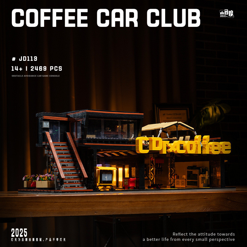 มุมเล็ก JD113 Cafe Repair Shop Club Street View Building Assembly moc Building Block ของเล่น 9 * 307