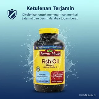 Nature Made Fish Oil 1200mg 220 Softgels Heart Brain Support Omega 3 EPA DHA น้ํามันปลาธรรมชาติ EXP 2028 5RVP BPYP