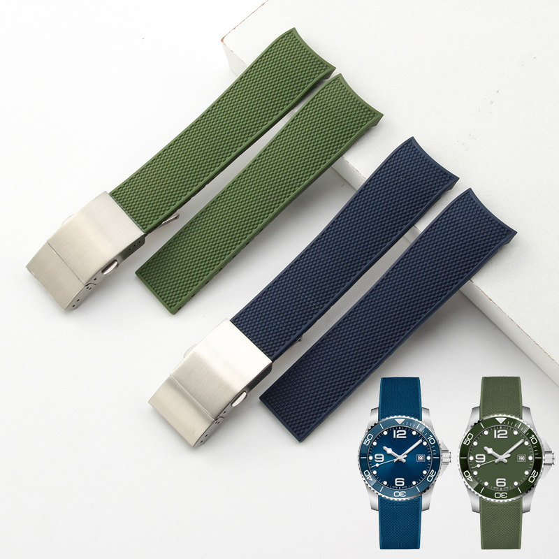 สายยางไม่สีเทาทดแทน Longines Longines Longines Longines Diving Sports L3 742 สายรัดอุปกรณ์เสริม