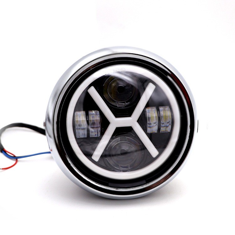 7Headlight assembly LED Headlight Motorcycle modified fish-eye angel headlight Universal Accessories
