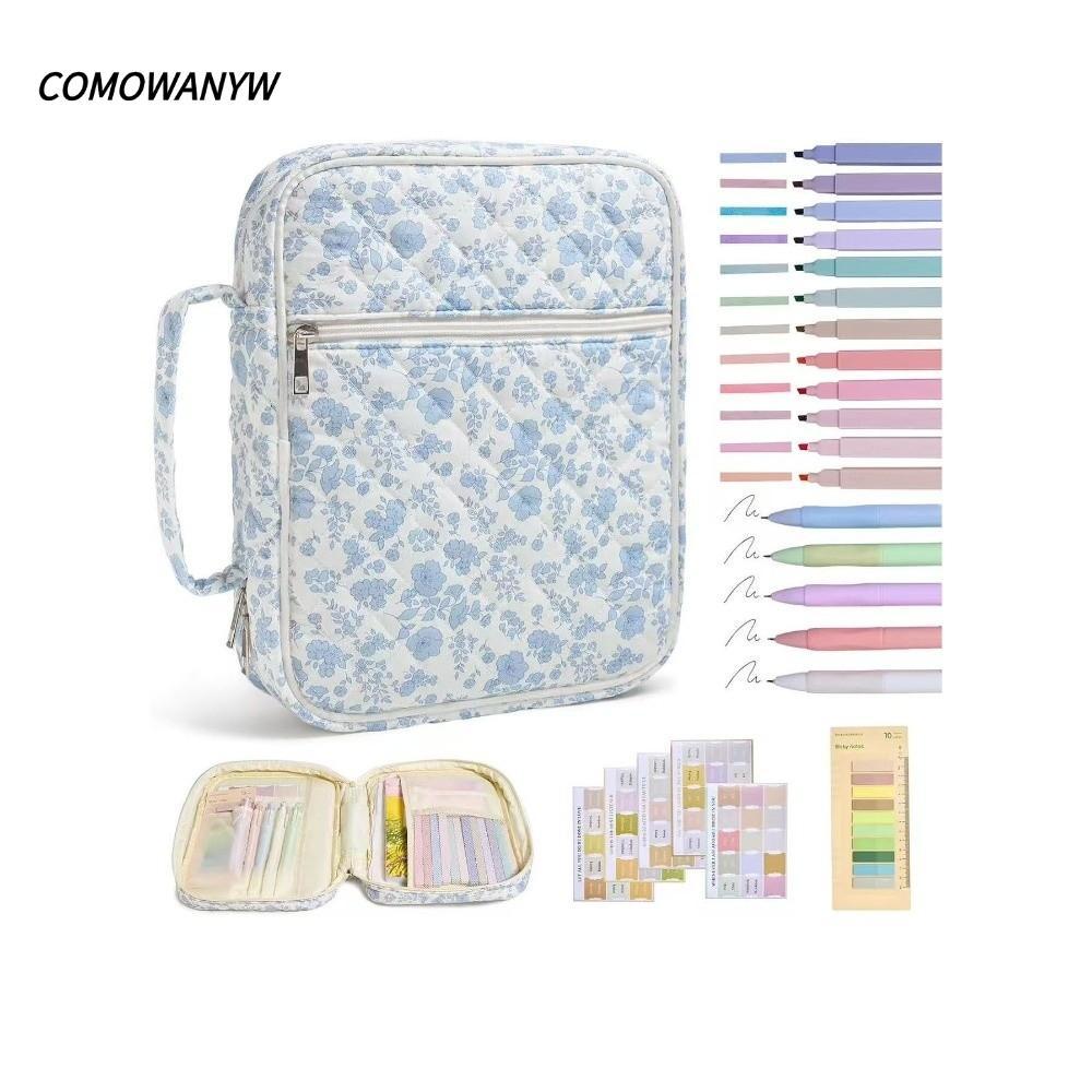 KOWANYW Bible Cover Bag, การออกแบบดอกไม้กระเป๋าซิป Bible Cover , Handle Bible Journaling Kit สวดมนต์