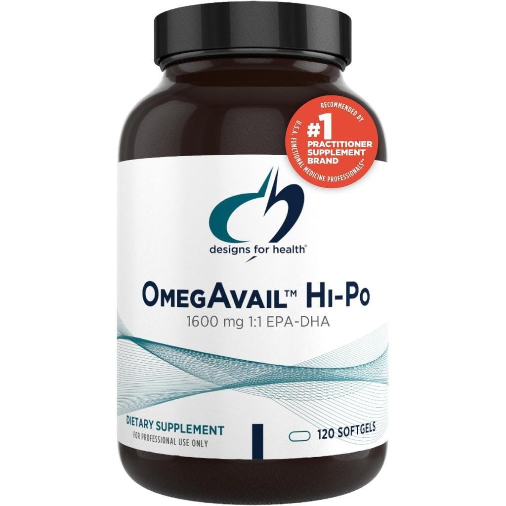 การออกแบบเพื่อสุขภาพ OmegAvail Hi-Po - TG (Triglyceride) อาหารเสริมน้ํามันปลา Omega-3, 1600mg EPA/DH