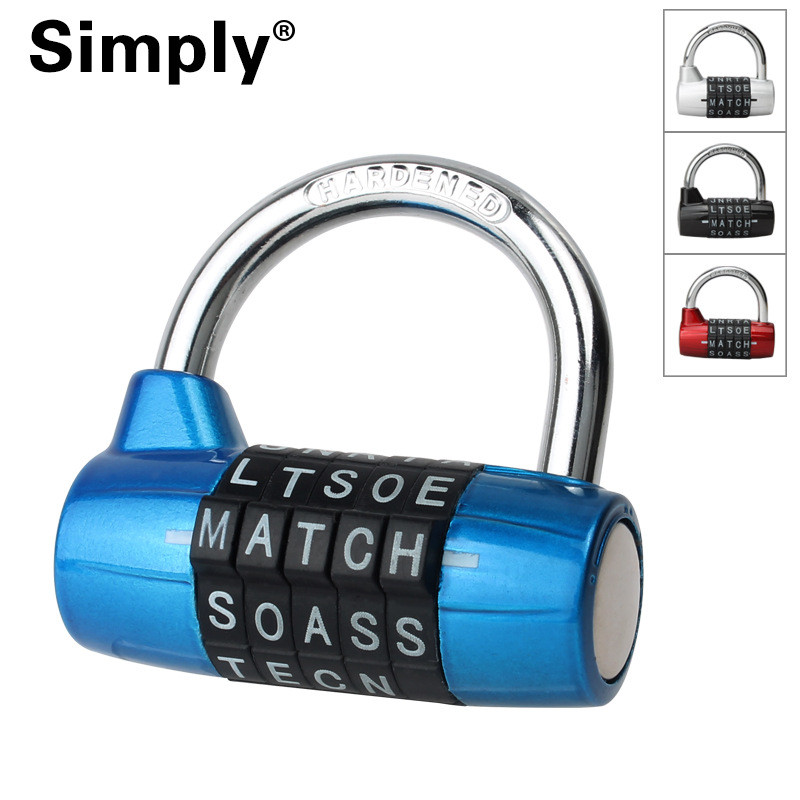 Alphabet lock password lock 5Can be added LOGO Gym locker door password padlock with English letter 