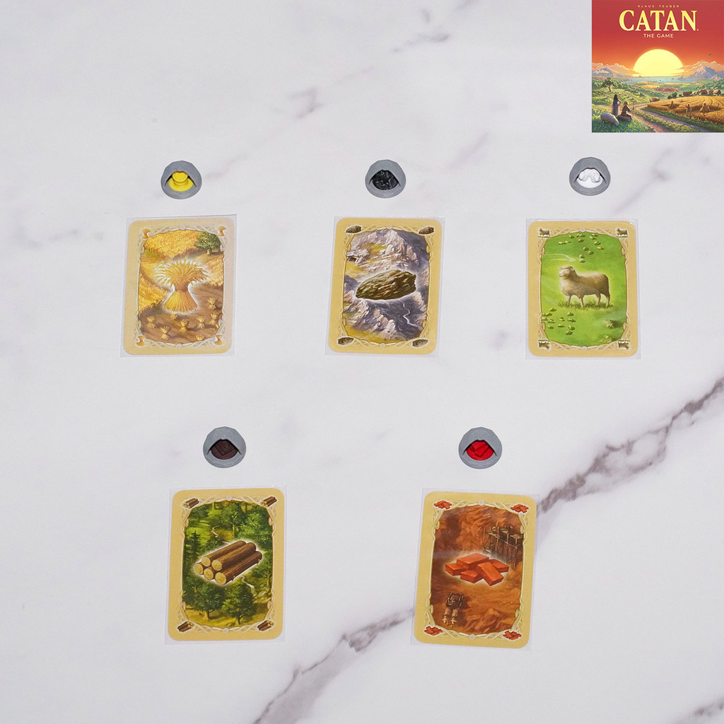 อุปกรณ์เสริมเกมกระดาน catan Resource 3d Printing TOKEN อัพเกรด 100 ชิ้น