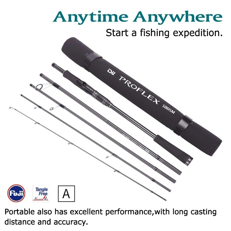 TSURINOYA PROFLEX S805M 2.4 M 5 ส่วนเบ็ดตกปลา Sea Bass MF Action M Spinning Long Casting Lure FUJI ท