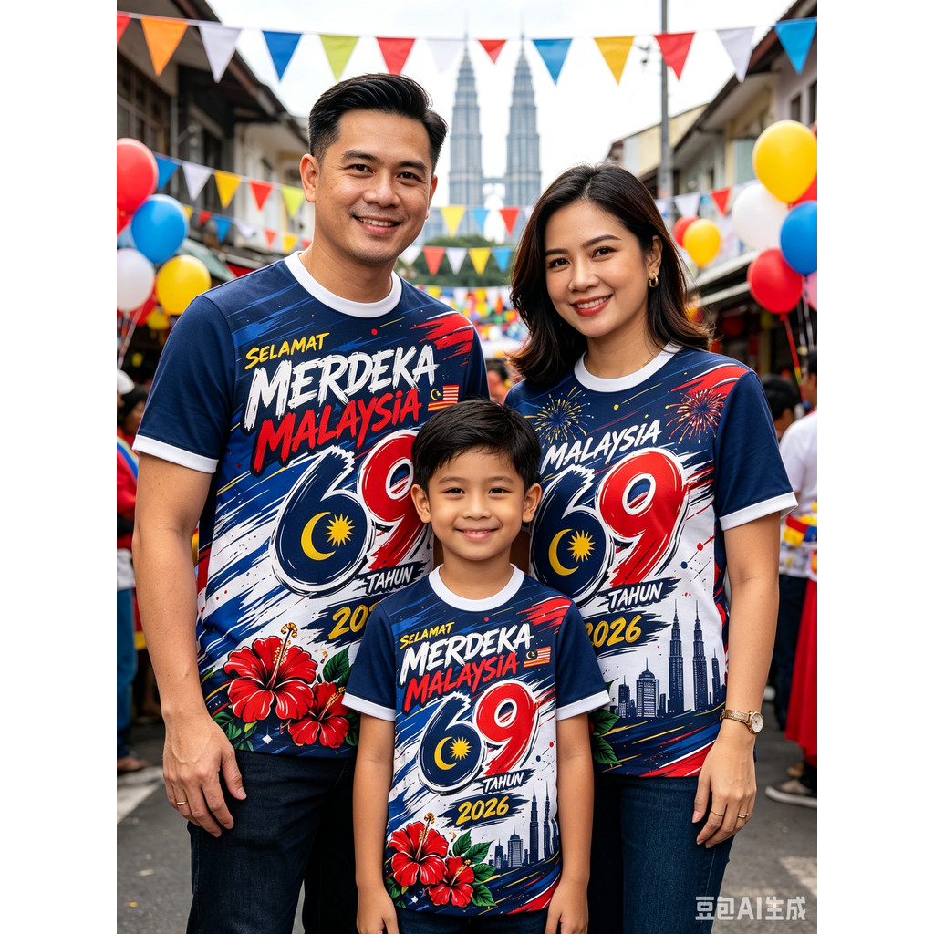 2026 69th Independence Day T เสื้อระเหิดแห้งเร็ว Jersey ขนาดใหญ่ Streetwear 69th Baju Merdeka เสื้อย