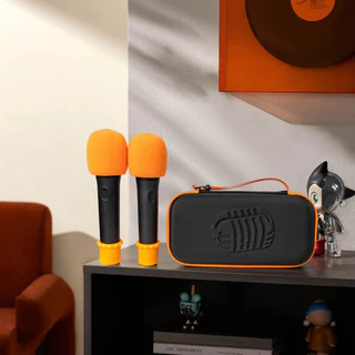 กระเป๋าใส่ไมโครโฟน + ชุดกันลื่นสําหรับ JBL PartyBox Wireless Mic - รวมเคสแข็ง ONE ที่ยึดกันลื่นสองตัวสําหรับไมโครโฟน ฝาครอบโฟม 2 อัน และ 2 รูบี